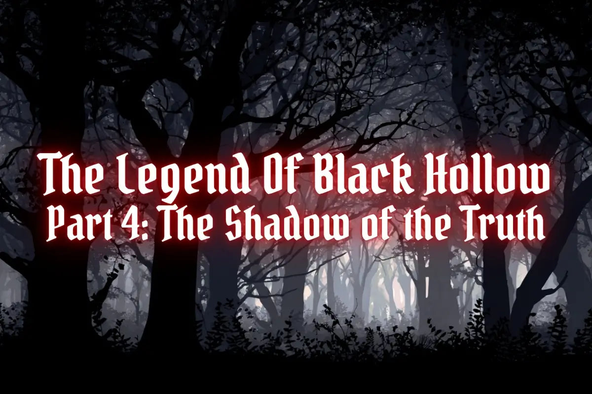 creepy forest background with glowing words on it