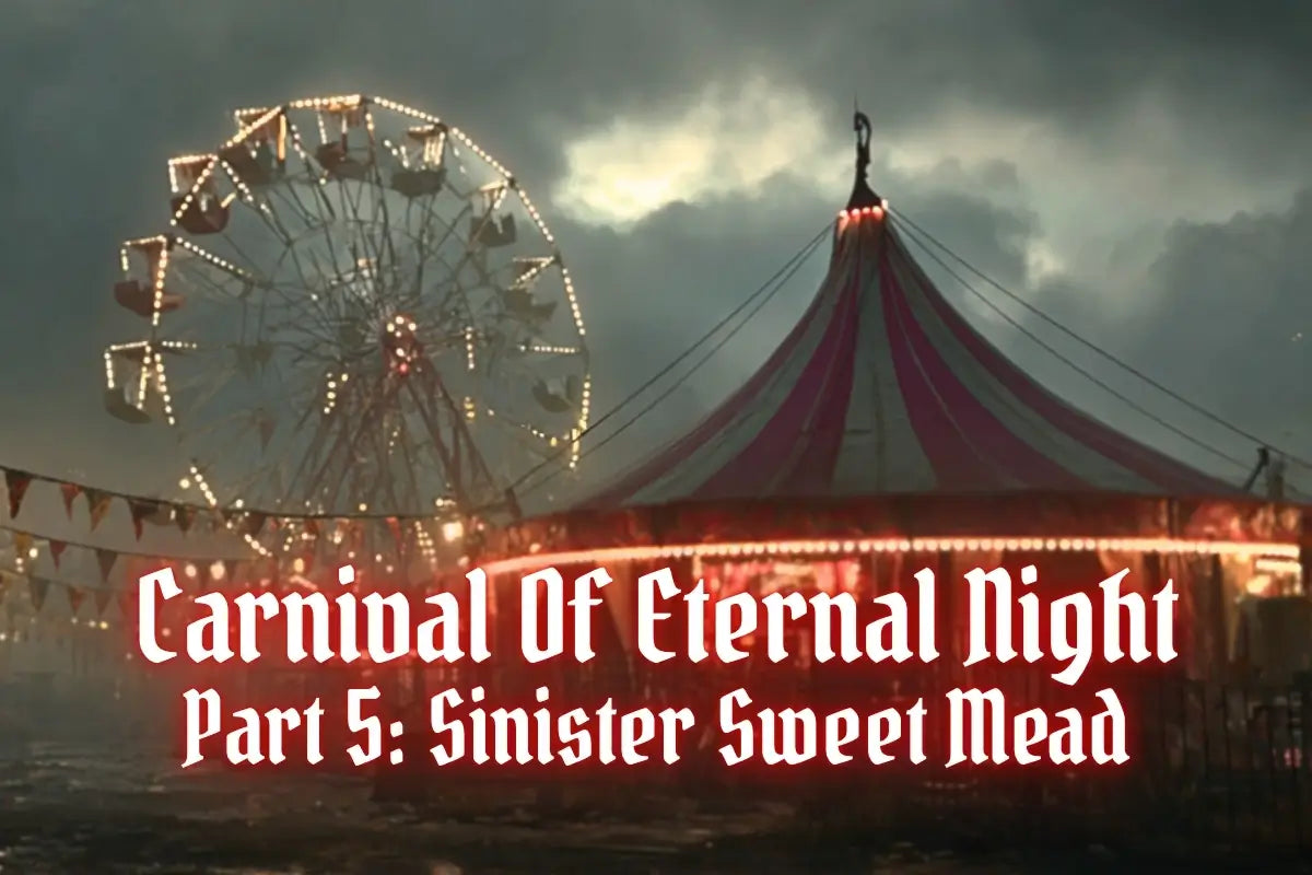 Haunted carnival with glowing words on it