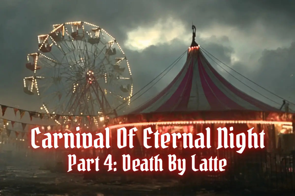 a gloomy carnival scene