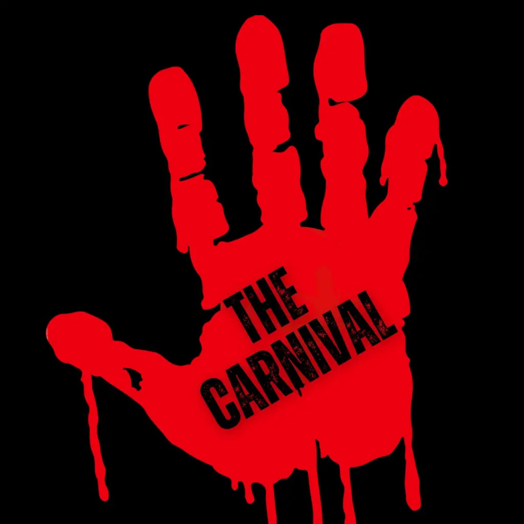 a bloody hand with the carnival written on it