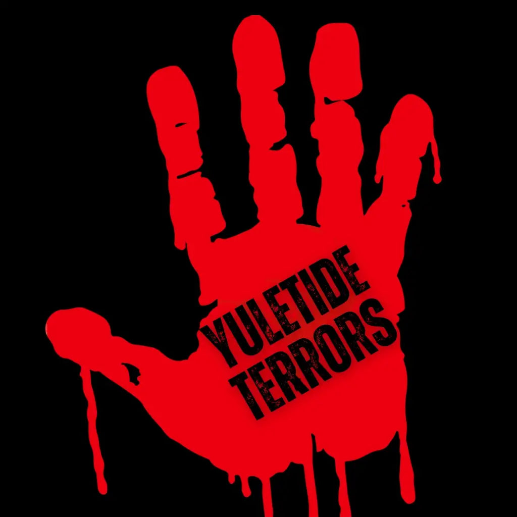 bloody hand with writing on it